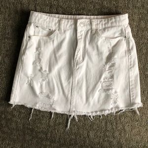 White Denim Skirt